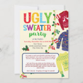 醜いクリスマスセーターパーティの招待状 シーズンカード (正面)