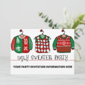 醜いクリスマスセーターパーティの招待状 招待状 (スタンド正面)