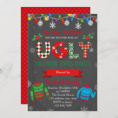 醜いクリスマスセーターパーティの招待状 招待状 (正面/裏面)