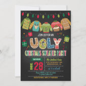 醜いクリスマスセーターパーティの招待状 招待状 (正面)