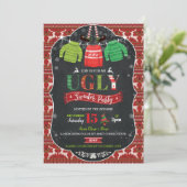 醜いクリスマスセーターパーティの招待状 招待状 (スタンド正面)