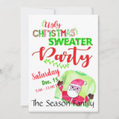 醜いクリスマスセーターパーティの招待状 招待状 (正面)