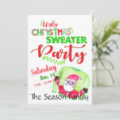 醜いクリスマスセーターパーティの招待状 招待状 (スタンド正面)