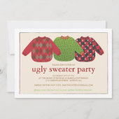 醜いクリスマスセーターパーティの招待状 招待状 (正面)