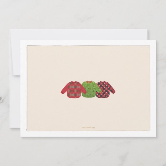 醜いクリスマスセーターパーティの招待状 招待状 (裏面)