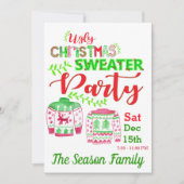 醜いクリスマスセーターパーティの招待状 招待状 (正面)