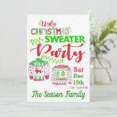 醜いクリスマスセーターパーティの招待状 招待状 (スタンド正面)