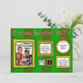 醜いクリスマスセーターパーティの招待状 招待状 (スタンド正面)