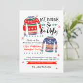 醜いクリスマスセーターパーティの招待状 招待状 (スタンド正面)