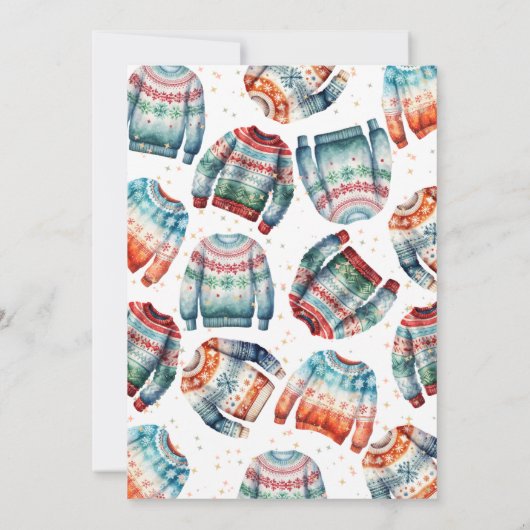 醜いクリスマスセーターパーティの招待状 招待状 (裏面)