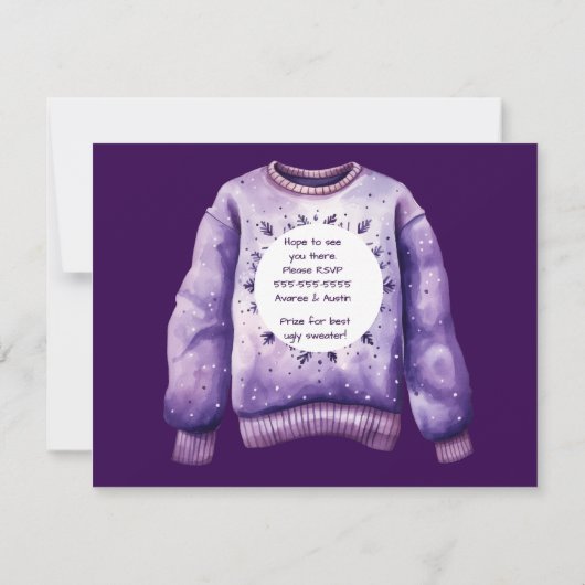 醜いクリスマスセーターパーティの招待状 招待状 (裏面)