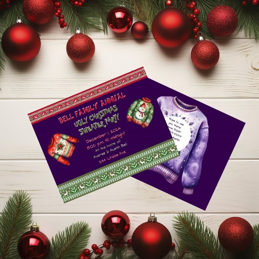 醜いクリスマスセーターパーティの招待状 招待状