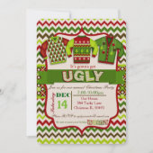 醜いクリスマスセーターパーティの招待状 招待状 (正面)