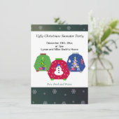 醜いクリスマスセーターパーティの招待状 招待状 (スタンド正面)