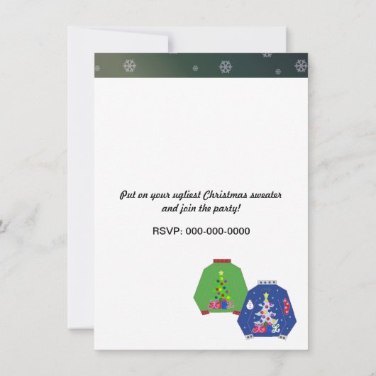 醜いクリスマスセーターパーティの招待状 招待状 (裏面)