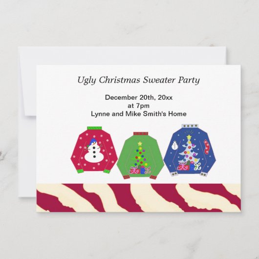 醜いクリスマスセーターパーティの招待状 招待状 (正面)