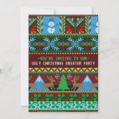 醜いクリスマスセーターパーティーおもしろいニットトナカイ 招待状 (正面)