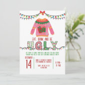 醜いクリスマスセーターパーティータッキーホリデーパーティー 招待状 (スタンド正面)