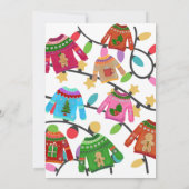 醜いクリスマスセーターパーティータッキーホリデーパーティー 招待状 (裏面)