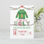 醜いクリスマスセーターパーティータッキーホリデーパーティー 招待状 (スタンド正面)