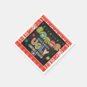 醜いクリスマスセーターパーティーナプキン – 赤縁ど スタンダードカクテルナプキン (角)