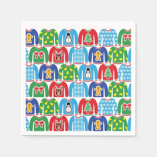 醜いクリスマスセーターパーティーホリデークリスマスパーティーNa スタンダードカクテルナプキン (正面)