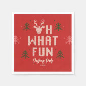 醜いクリスマスセーターパーティーホリデーパーティナプキンス スタンダードカクテルナプキン (正面)