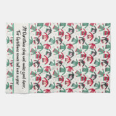 醜いクリスマスセーターパーティー供給グリーン引用文 キッチンタオル (横)