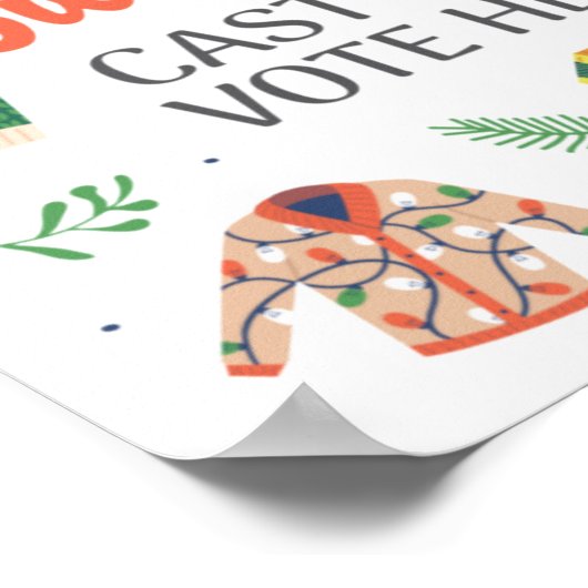 醜いクリスマスセーターパーティー投票はこちらサイン ポスター (角)