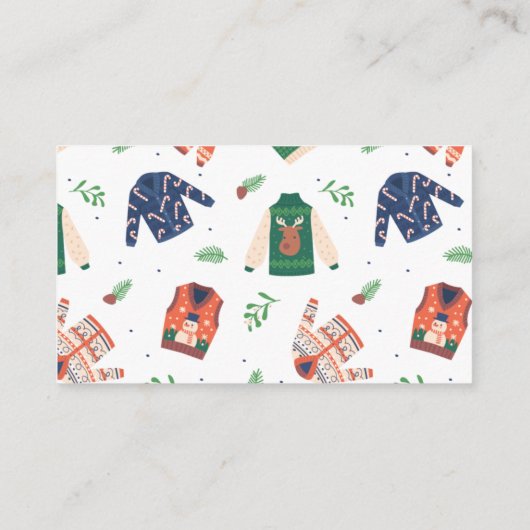 醜いクリスマスセーターパーティー投票カード エンクロージャーカード (裏面)