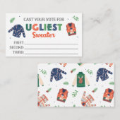 醜いクリスマスセーターパーティー投票カード エンクロージャーカード (正面/裏面)