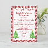 醜いクリスマスセーターパーティー赤と白フェスティバル 招待状 (スタンド正面)