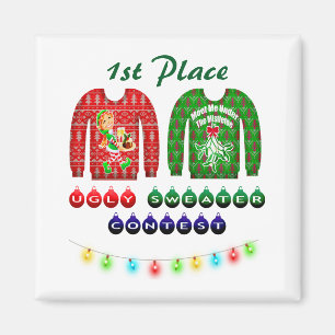 醜いクリスマスセーターパーティー1位の優勝者 マグネット
