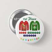 醜いクリスマスセーターパーティー1位勝者 缶バッジ (正面&裏面)
