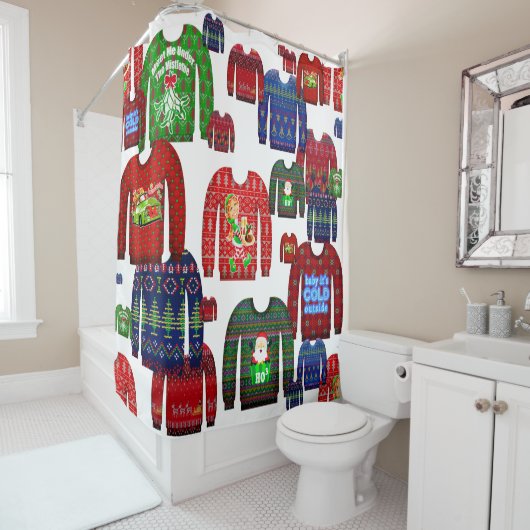 醜いクリスマスセーターパーティー シャワーカーテン (インサイチュ)