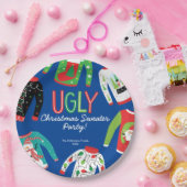 醜いクリスマスセーターパーティー ペーパープレート (パーティー)