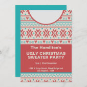 醜いクリスマスセーターパーティー 招待状 (正面/裏面)