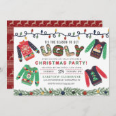 醜いクリスマスセーターパーティー 招待状 (正面/裏面)