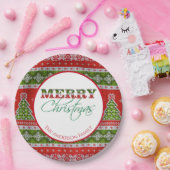 醜いクリスマスセーターパーティー |赤と緑 ペーパープレート (パーティー)