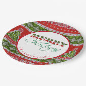 醜いクリスマスセーターパーティー |赤と緑 ペーパープレート (アングル)
