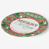 醜いクリスマスセーターパーティー |赤と緑 ペーパープレート (アングル)