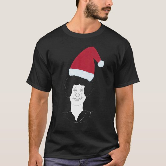醜いクリスマスセーターピエロヘッドサンタハット Tシャツ (正面)