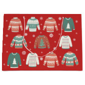 醜いクリスマスセーターホリデイ抱き枕 ラージペーパーバッグ (正面)