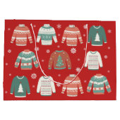 醜いクリスマスセーターホリデイ抱き枕 ラージペーパーバッグ (裏面)