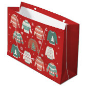 醜いクリスマスセーターホリデイ抱き枕 ラージペーパーバッグ (正面アングル)