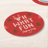 醜いクリスマスセーターホリデーパーティコースター ラウンドペーパーコースター (アングル)