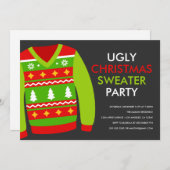 醜いクリスマスセーターホリデーパーティー招待状 招待状 (正面/裏面)