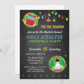 醜いクリスマスセーターホリデーパーティー招待状 招待状 (正面/裏面)