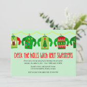 醜いクリスマスセーターホリデーパーティー招待状 招待状 (スタンド正面)