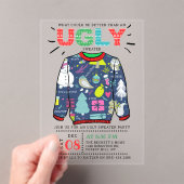 醜いクリスマスセーターホリデーパーティー アクリル招待状 (インサイチュ (ポータブル))